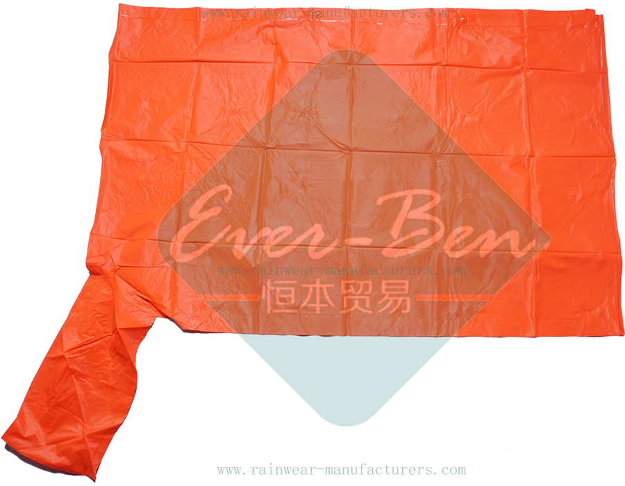 Orange PVC packable rain ponchos manufacturer